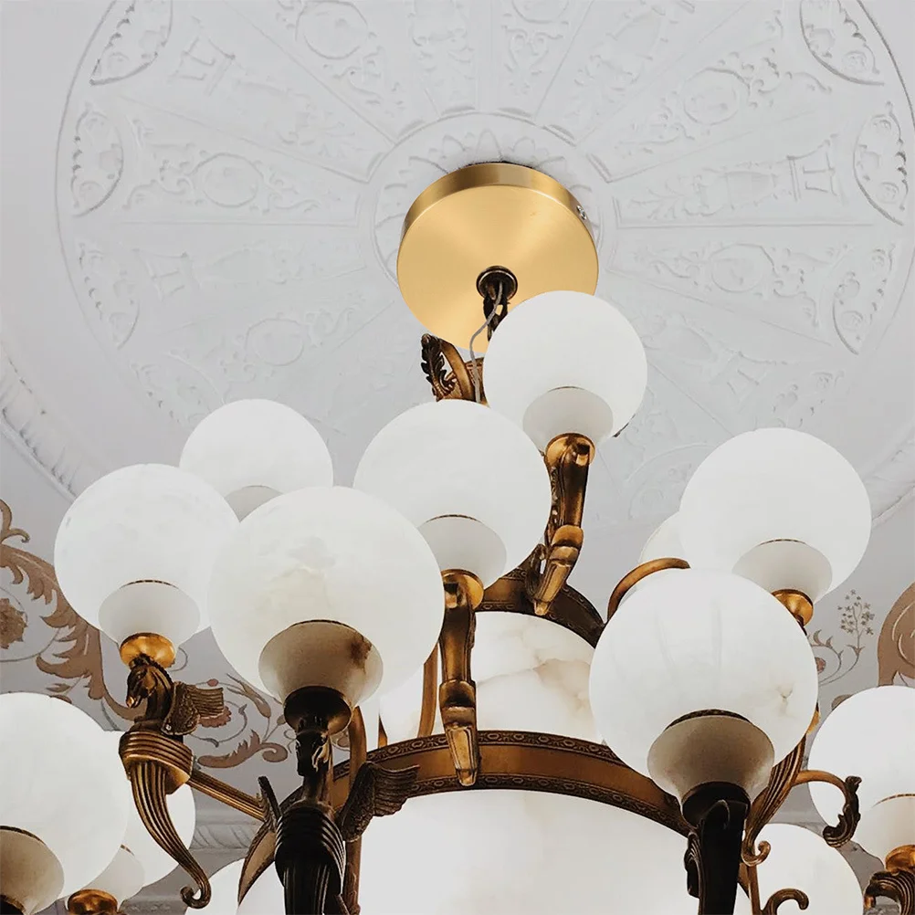 2 قطعة مظلة السقف النحاسية ل قلادة الثريا ضوء تصاعد لوحة الجدار مصباح حامل الحديثة لتقوم بها بنفسك غطاء ضوء السقف لوحة