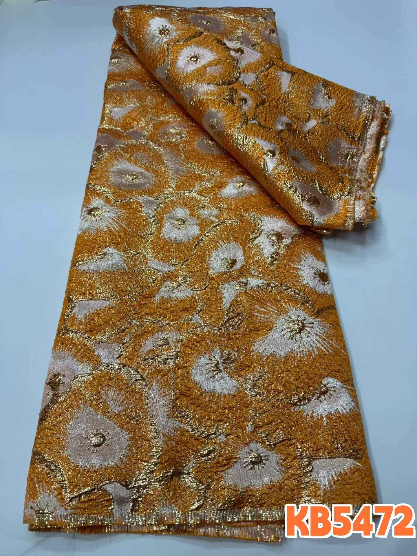 

Красная парчовая ткань с золотым узором, нигерийское кружево, 5 ярдов, высокое качество, дамаст 2026, для свадебных и праздничных платьев KB5472