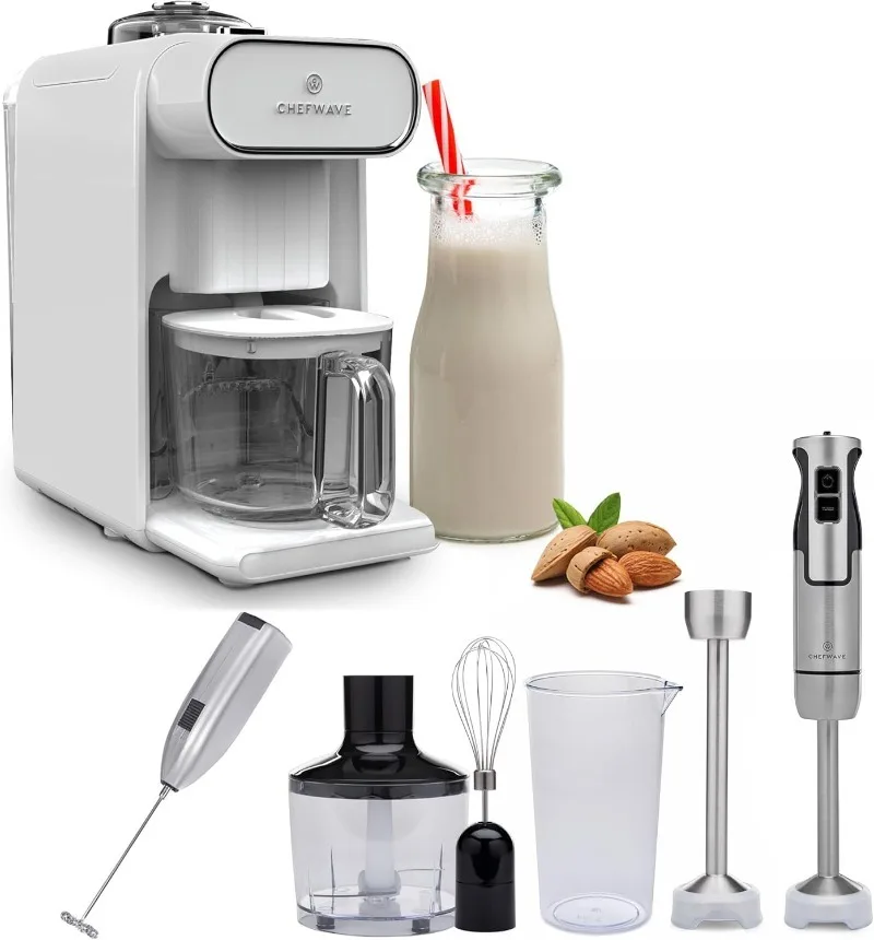 Milkmade Non-Dairy Milk Maker with Intermix Hand Blender & Milk Frother (3 Items)