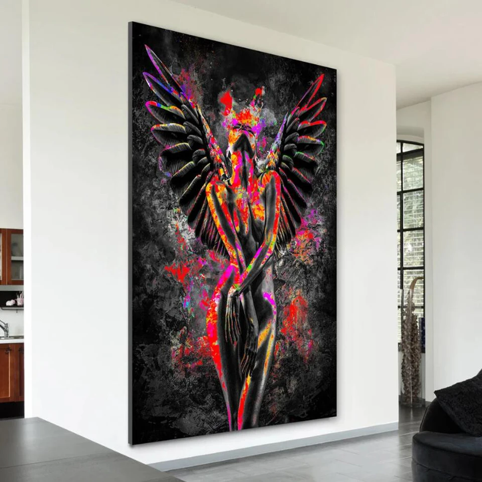 5D Full Diamond Mosaic Woman With Wings DIY Diamond Painting Nude Girl Mosaic Embroidery Home Decoration Gifts 2022 New