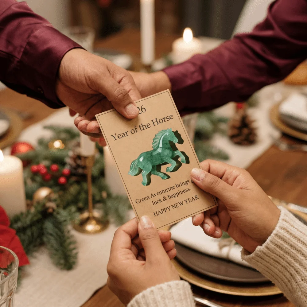 

Creative Acrylic Year of The Horse Postcard Festive Blessing Holiday Cards Gifts Greeting Card Decoration