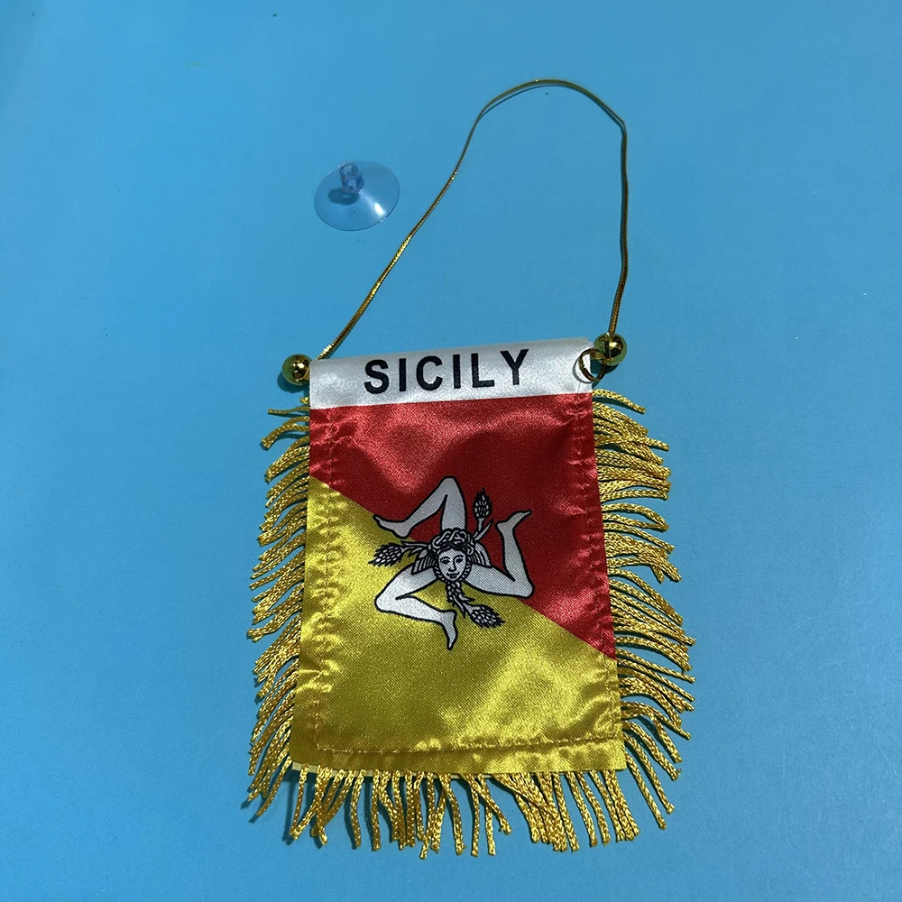 SKY FLAG Sicilia bandera para ventana de coche de poliéster - imagen 3