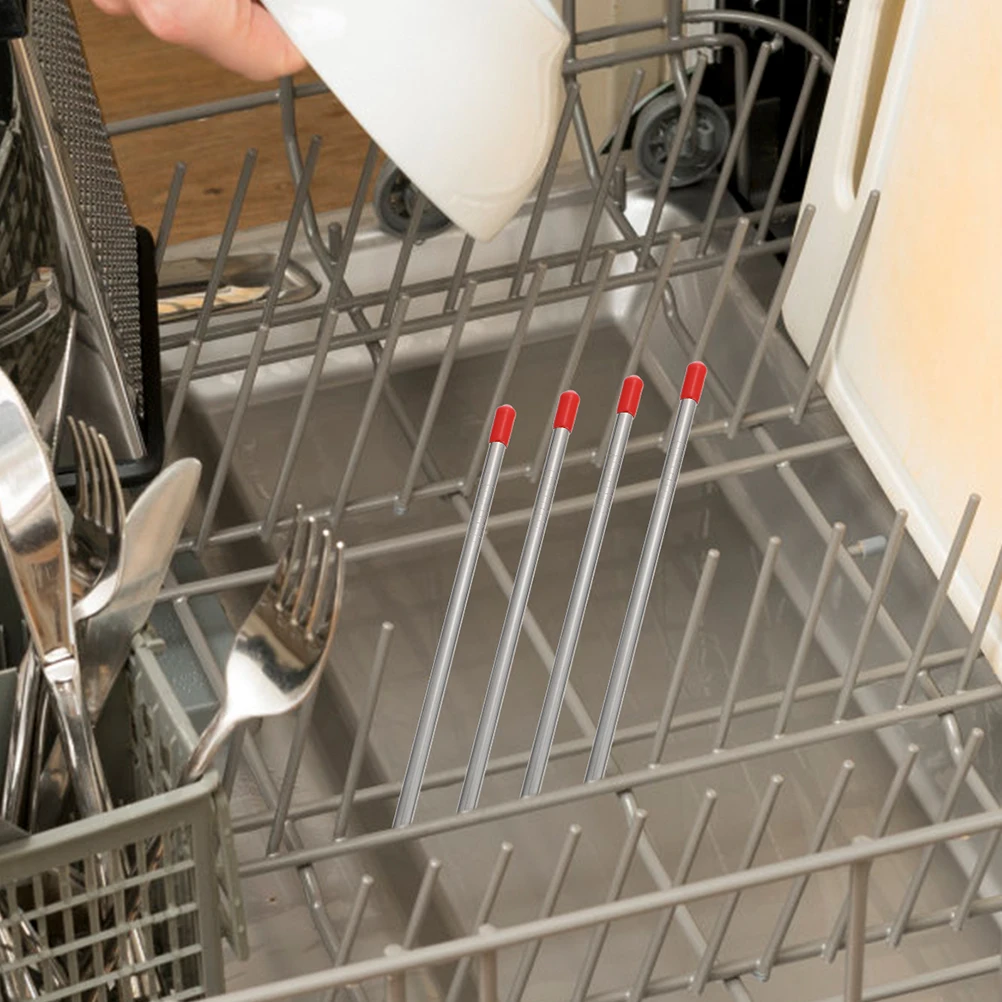 

6pcs Stainless Steel Dishwasher Bottle Draining Glass Holder Support Rods Space-Saving Drying Insert Sticks For Wine Glasses