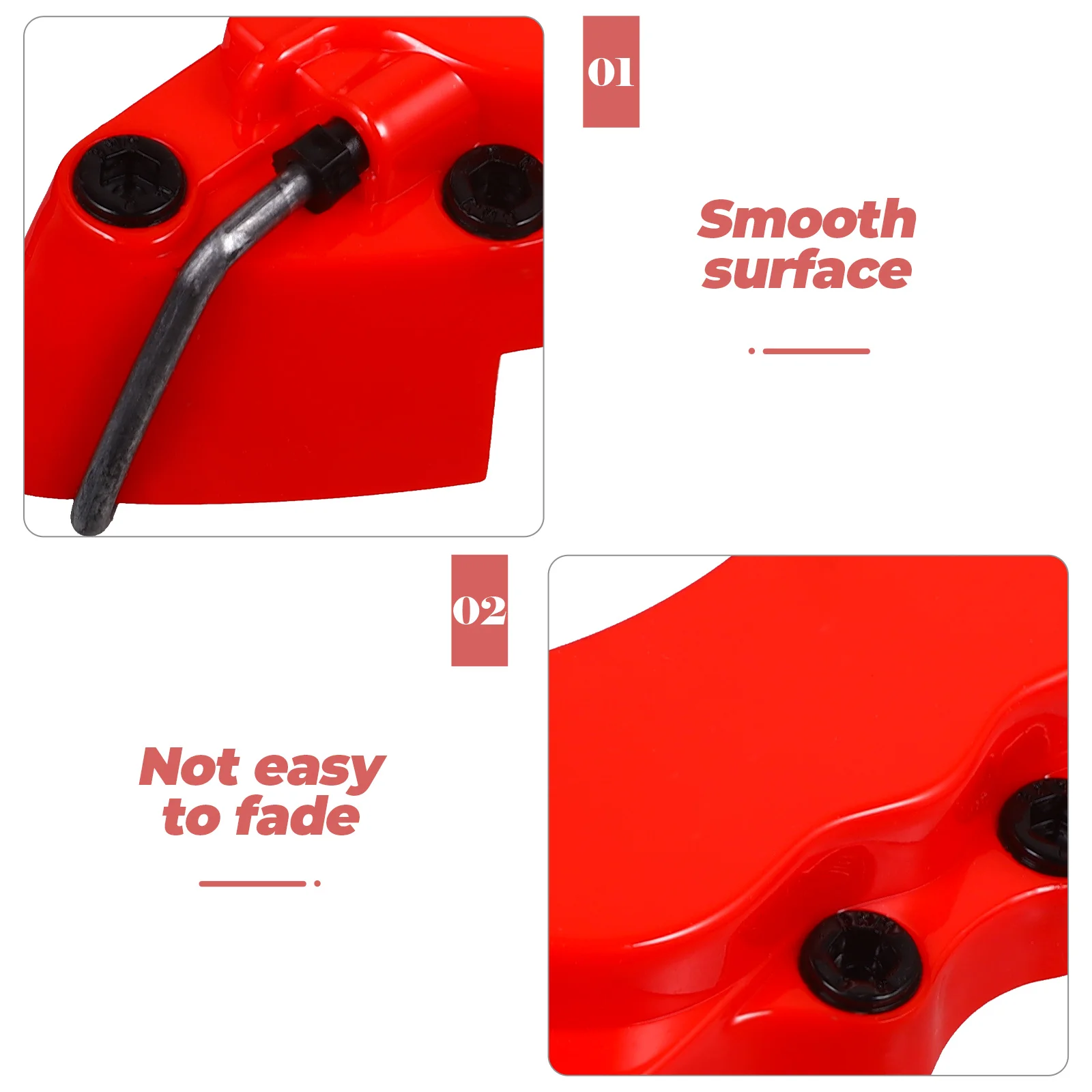 

2pcs Brake Caliper Cover Large Size Red ABS Material Car Wheel Hub Decorative Accessories Universal Fit Stylish Easy
