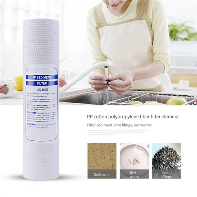 

MCGS-50 шт. универсальный фильтр для воды PP хлопковый фильтрующий картридж фильтры для воды от осад полипропиленовый материал, 1 микрометр