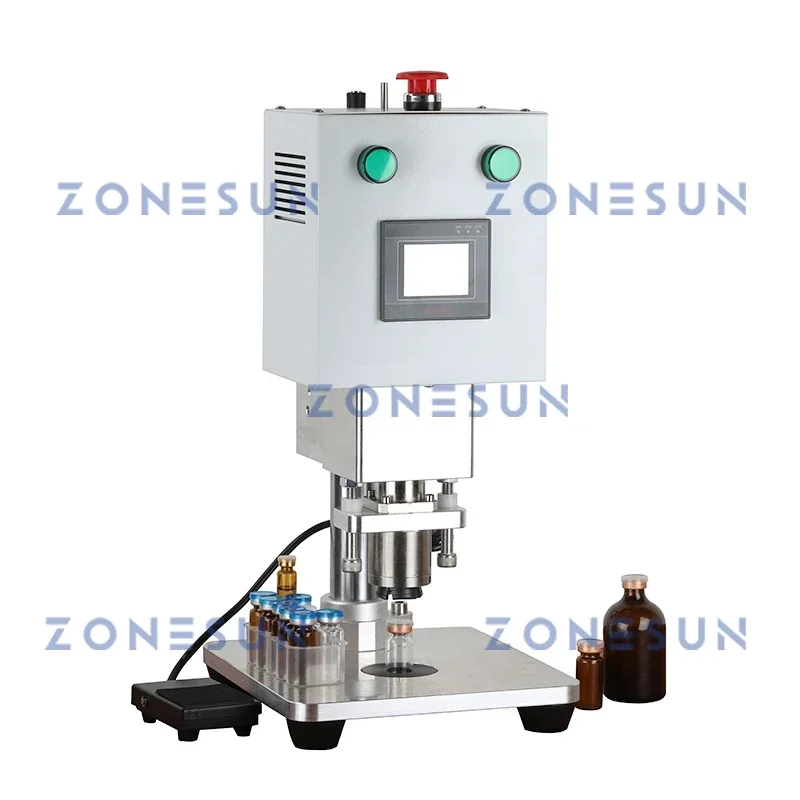 ZONESUN ZS-YG80D 수동 전기 바이알 크림퍼 유리병 밀봉기 플립오프 캡 밀봉 도구 알루미늄 테이블탑