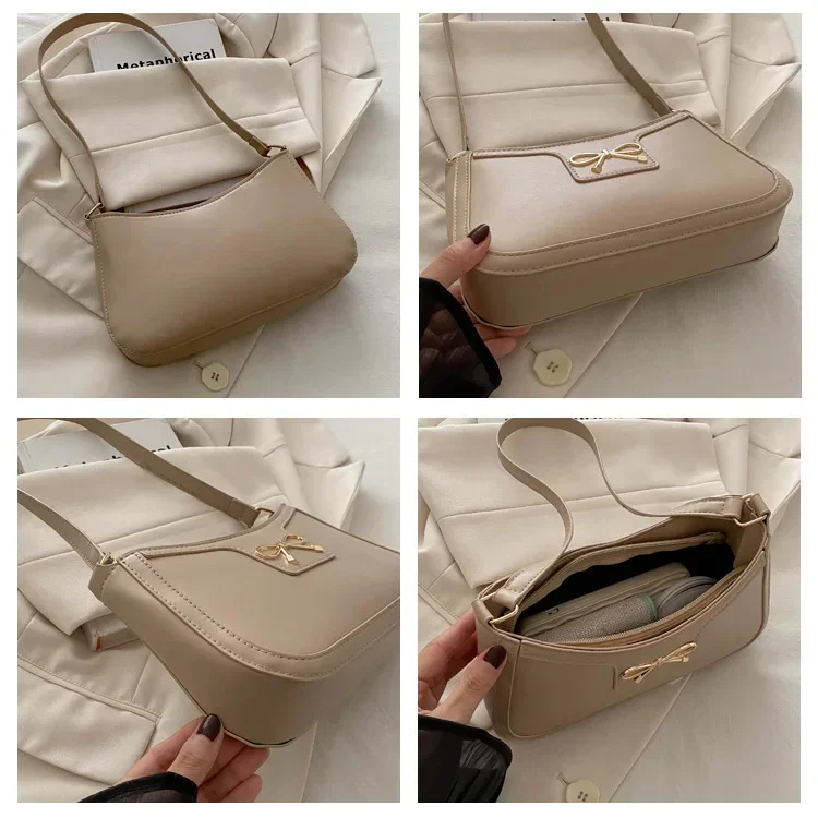 

Women Handbag New Autumn/Winter Commuting Shoulder Bag Korean Fashion Crossbody Bag with Bow Decoration for Girl