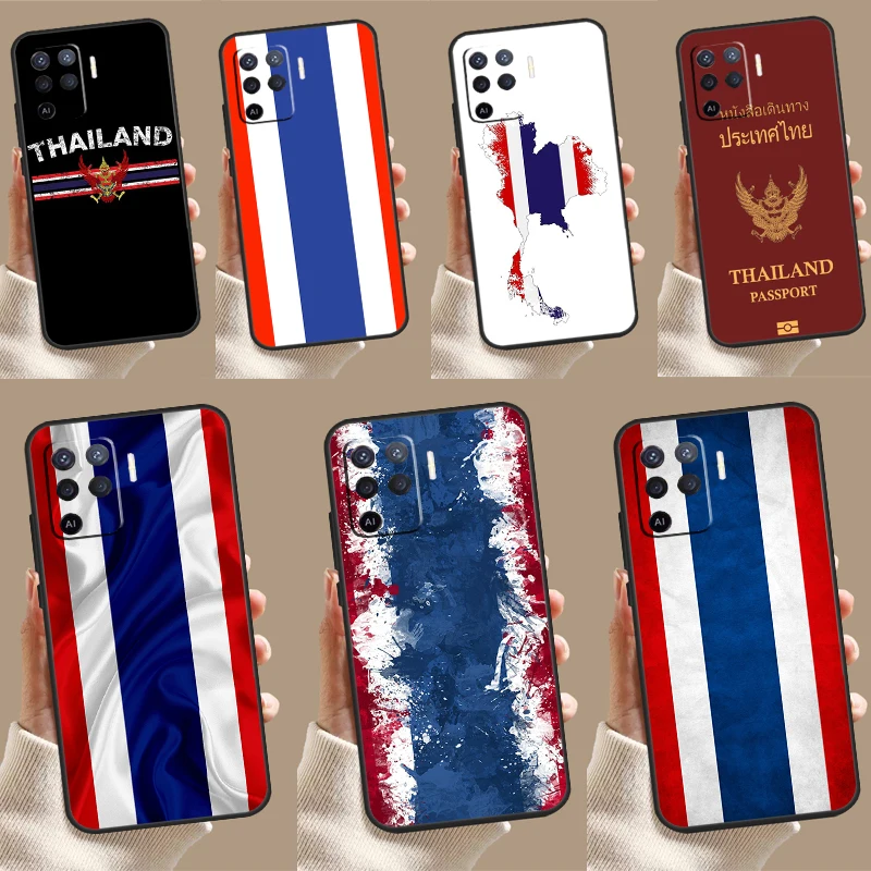 Thailand Flag Map For OPPO A79 A58 A78 A98 A53S A57S A54S A74 A94 A17 A77 A5 A9 A96 A76 A16 A52 A72 A15 Case