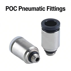Accesorios Neumáticos Mini POC3/4/5/6mm-m3/M5/M6 01, rosca redonda, tubo de aire recto con orificio Hexagonal Micro