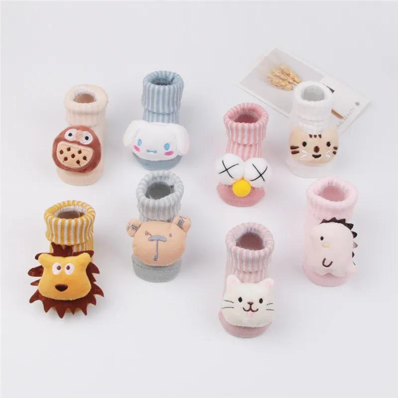 Autumn Winter Baby Girls Socks Newborn Cartoon Animal Baby Socks Infant Baby Boy Socks Anti Slip Soft Cotton Floor Sock Shoes