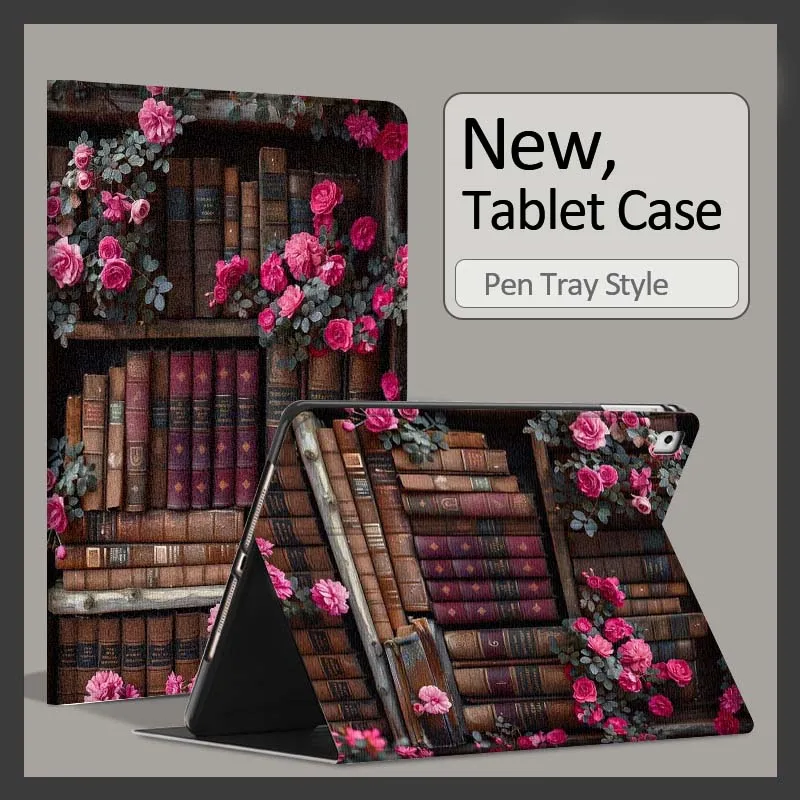 Book Lovers Creative Design Fashion For Xiaomi Poco Redmi Pad 8 2 4 C1 6 6S 7 7S SE 9.7 14 11 11.2 Inch Pen Tray Tablet Case