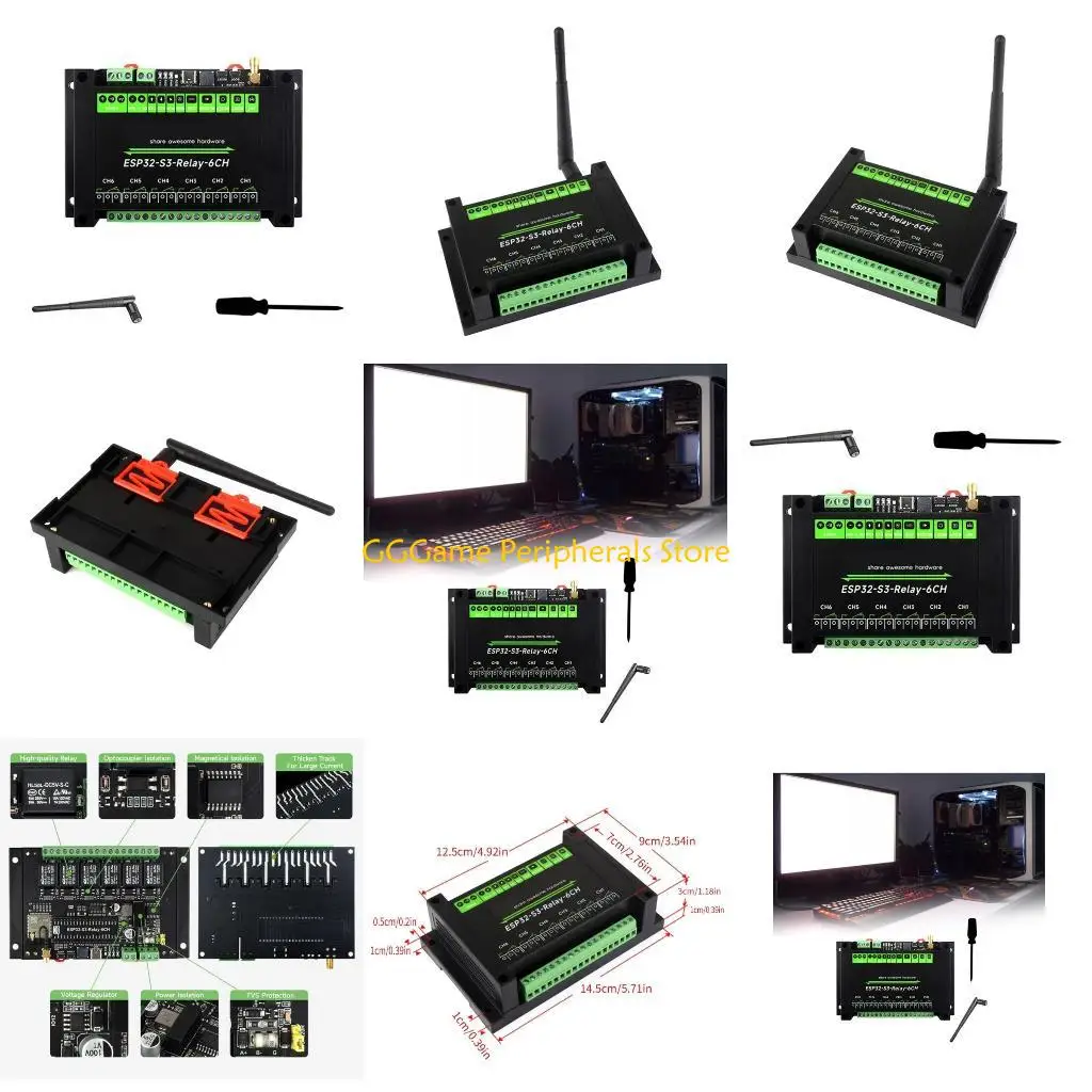 

U55B Industrial 6CH ESP32S3 WiFi Relays Module Supports WiFi Bluetooth-compatible