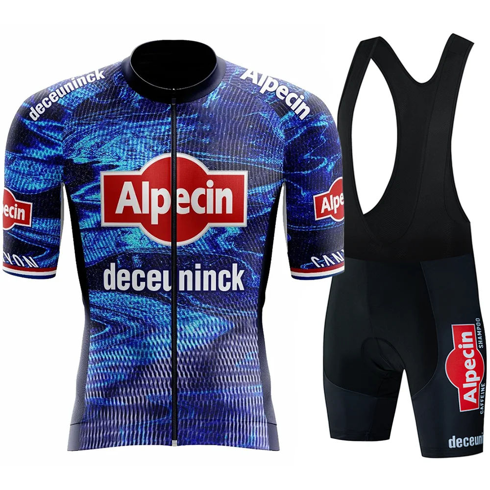 Alpecin Deceuninck Cycling Jersey Set France Team Cycling Clothing Men Road bike Shirts Suit Bicycle Bib Shorts MTB Maillot