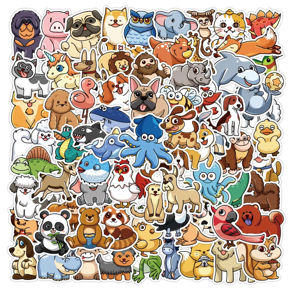 10/30/50/100pcs Small Animal Cartoon Graffiti Stickers Waterproof  Kawaii Cute Aesthetic Art Kids Toys Diy Laptop Decal Stickers