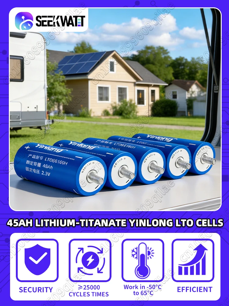 EU-Lager LTO 66160 2,3V 40Ah 45Ah Lithium-Titanat-Batterie 10C Hochleistungs-Akku DIY 12V 24V für Auto-Audio-Elektrowerkzeuge