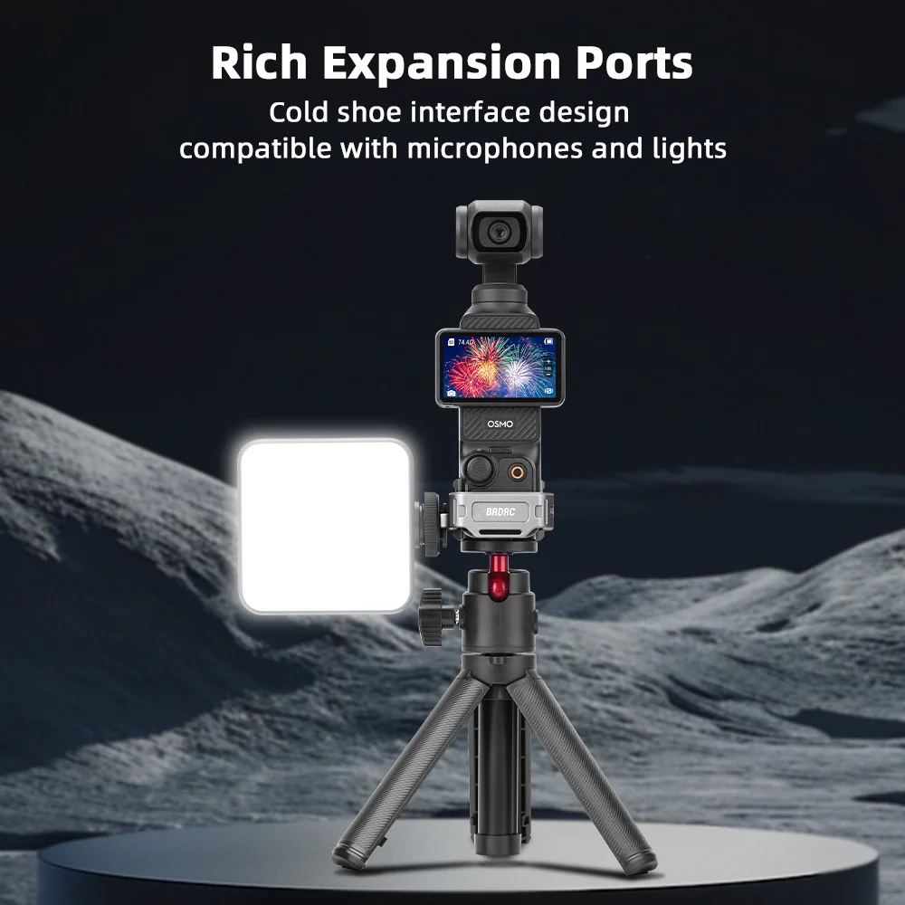 Quick Release Metal Expansion Bracket w Wrist Strap For DJI OSMO Pocket 3 Camera Mount w 1/4'' Cold Shoe Expansion Frame