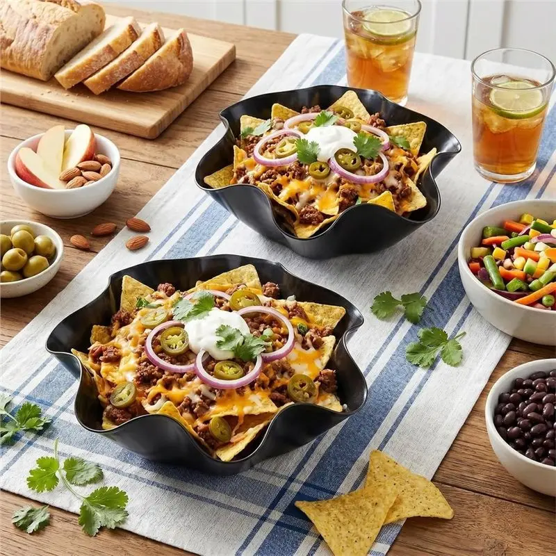 BAAJ-Tortilla Pan Set 6 Pcs Nonstick 6.5 Inch Black Tostada Shells, For Home Baking For Tacos Bowl