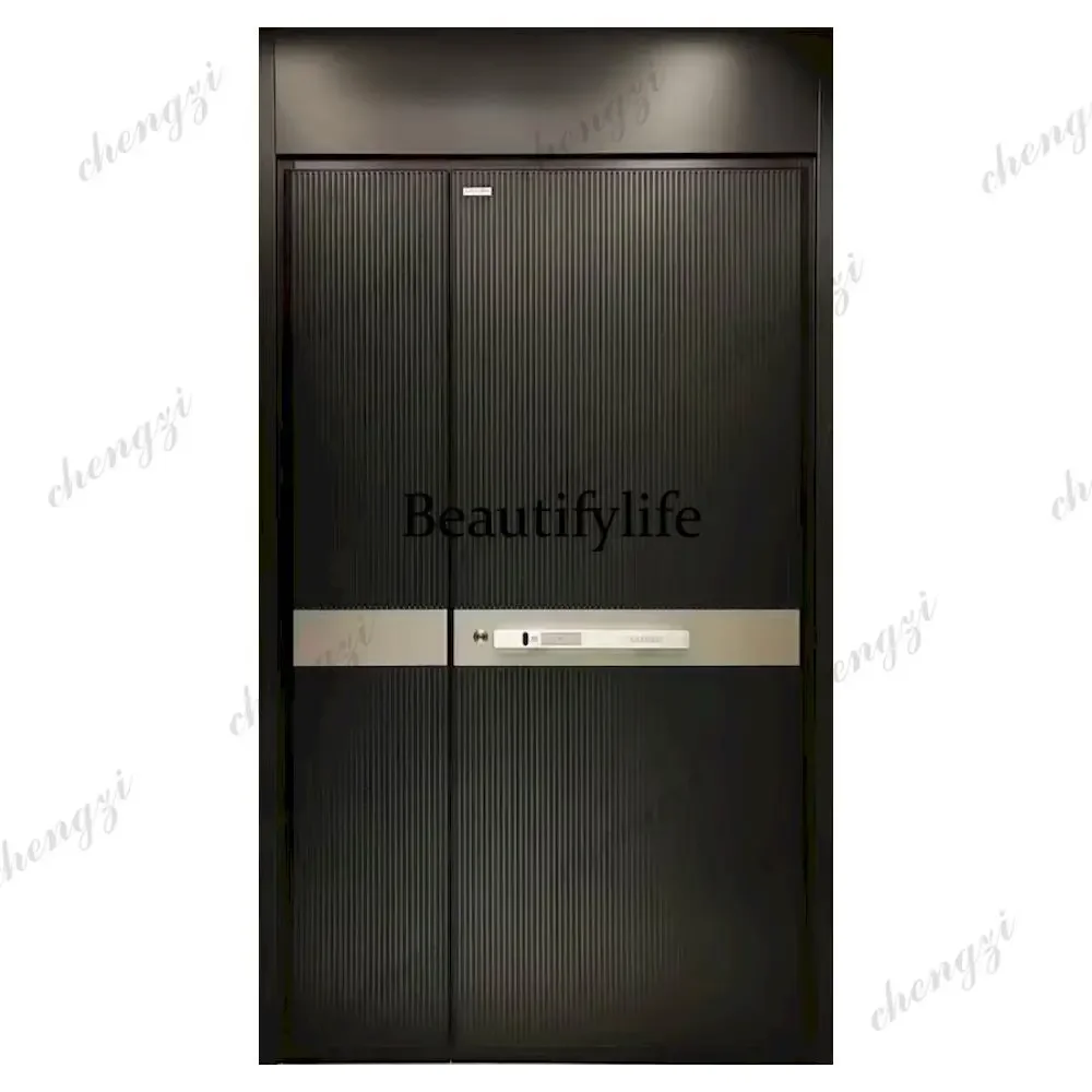 K153   Customization Prima Main Entry Door High Security Stainless Steel Front Door With Strong Lock System Windproof For Home