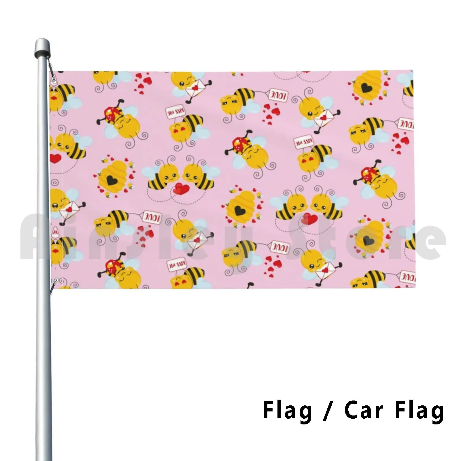 Love Bee Neck Gaiter Pink Bee Love Neck Gator Outdoor Decor Flag Car Flag 3168 Bee Bee Hive Bee Lover Bee Bee