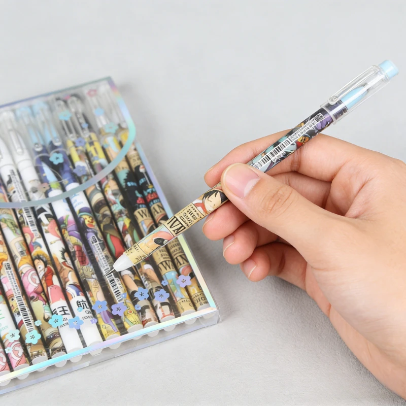 

New Creativity Anime One Piece Series 12PCS Gel Pen Cartoon Character Printing Sign Pen Boys and Girls Stationery Birthday Gift