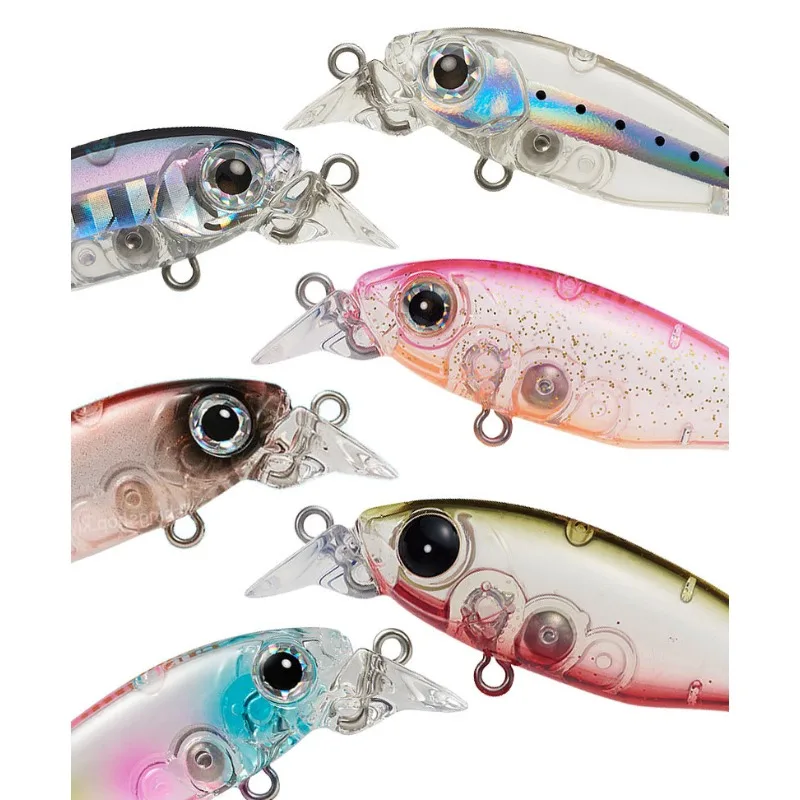 Köder Schwimmend Wasser Mini 3D-Angelaugen Minnow Angeln Doppel-Flachring Weiße Streifen Süßwasser Bach Bionischer Kunstköder