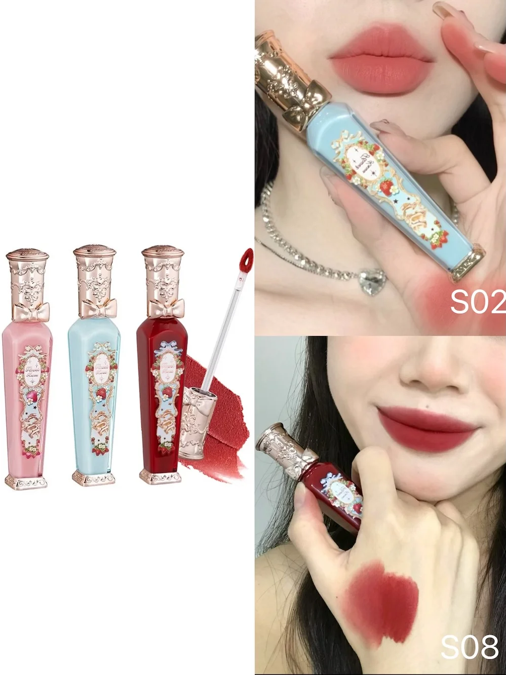 

Flower Knows Strawberry Rococo Lip Cream Matte Velvet Soft Long Lasting Lip Stain 2025 Trendy Makeup for Women Girl