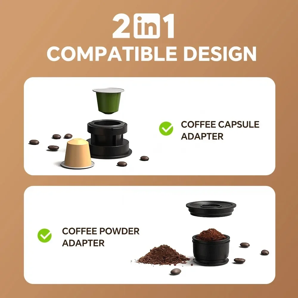 Portable Rechargeable Coffee Machine Electric Expresso Maker Nexpresso Pod Capsule Coffee Powder Icafilas Travel Type_C