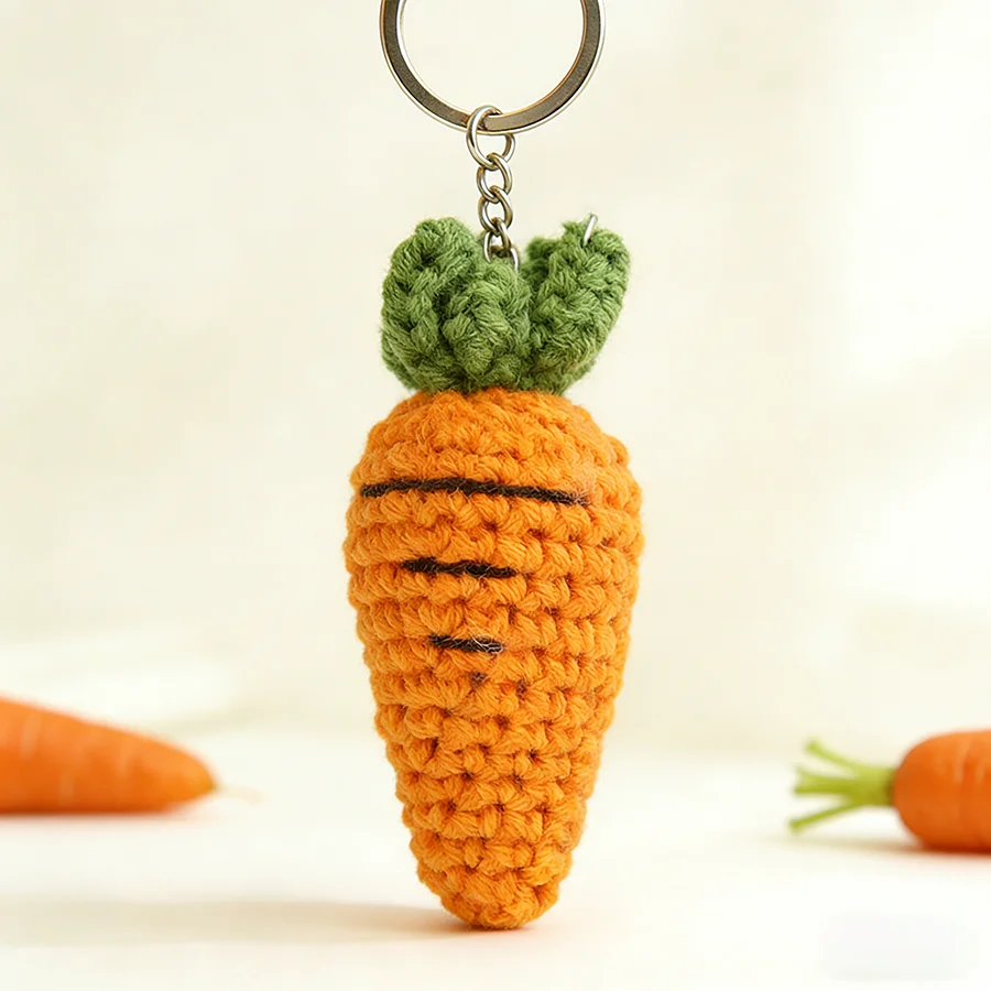 Noter New Funny Handmade Braided Carrot Rainbow Keychain Selected High Quality Rope Bag Car Charm Pendant Decoration Key Ring