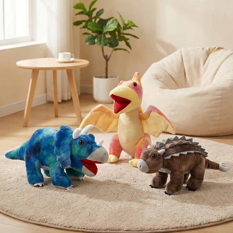 Exquisite Dinosaur Plushie Simulated Animals Plush Toys Tyrannosaurus Rex Triceratops Pterosaur Bedroom Ornaments Gift For Child view 4