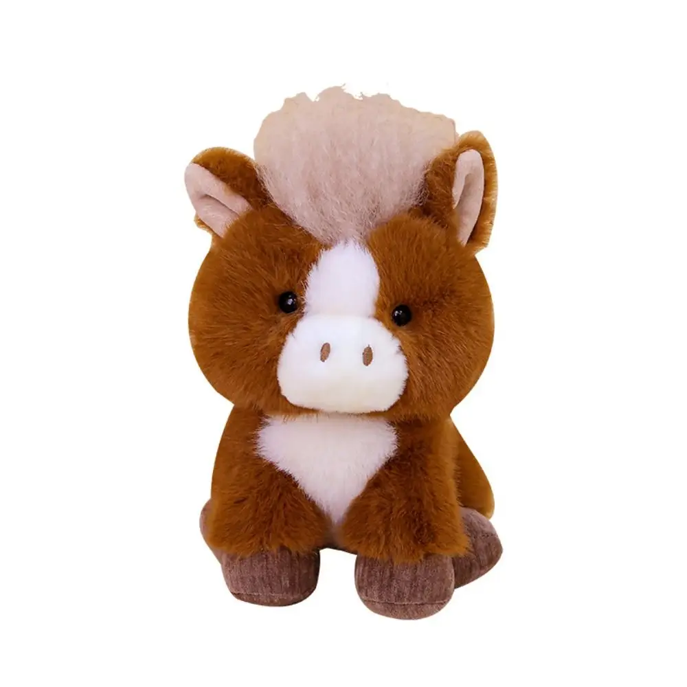 PPコットン製の立っている馬のぬいぐるみ、柔らかく快適なシミュレーションの馬のぬいぐるみ、漫画風ふわふわの長い毛の馬のぬいぐるみ、誕生日パーティー用