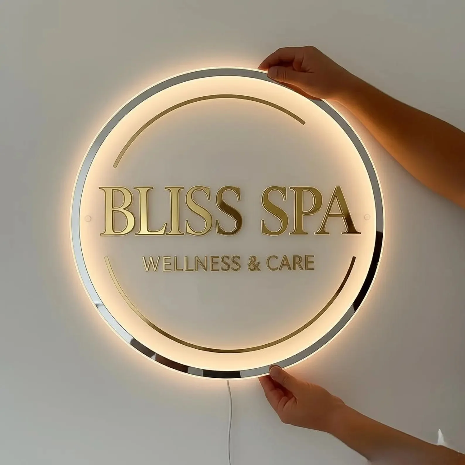 

Custom Acrylic Backlit Sign | LED Logo Wall Sign | Personalized Business Sign | Round Acrylic Sign | 3D Acrylic Beauty Sign