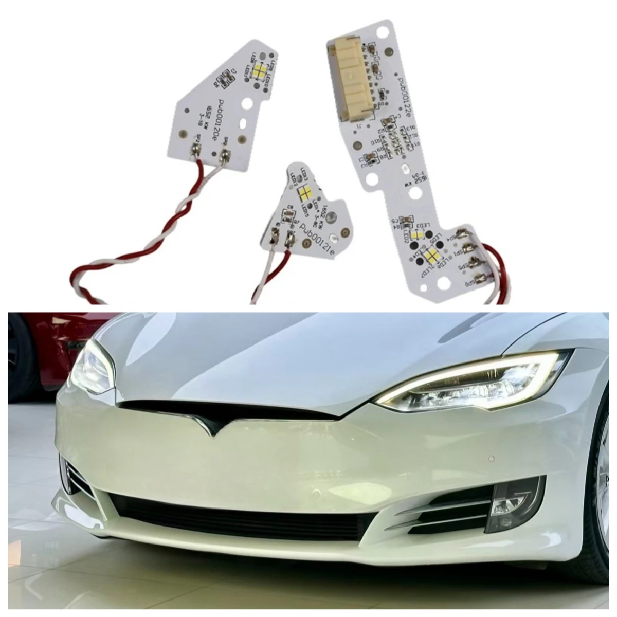 テスラ-モデルs-2016-2023年式用-新型-ホワイトled-drlボード-デイタイムランニングライト-ウインカーライトソースモジュール-交換部品