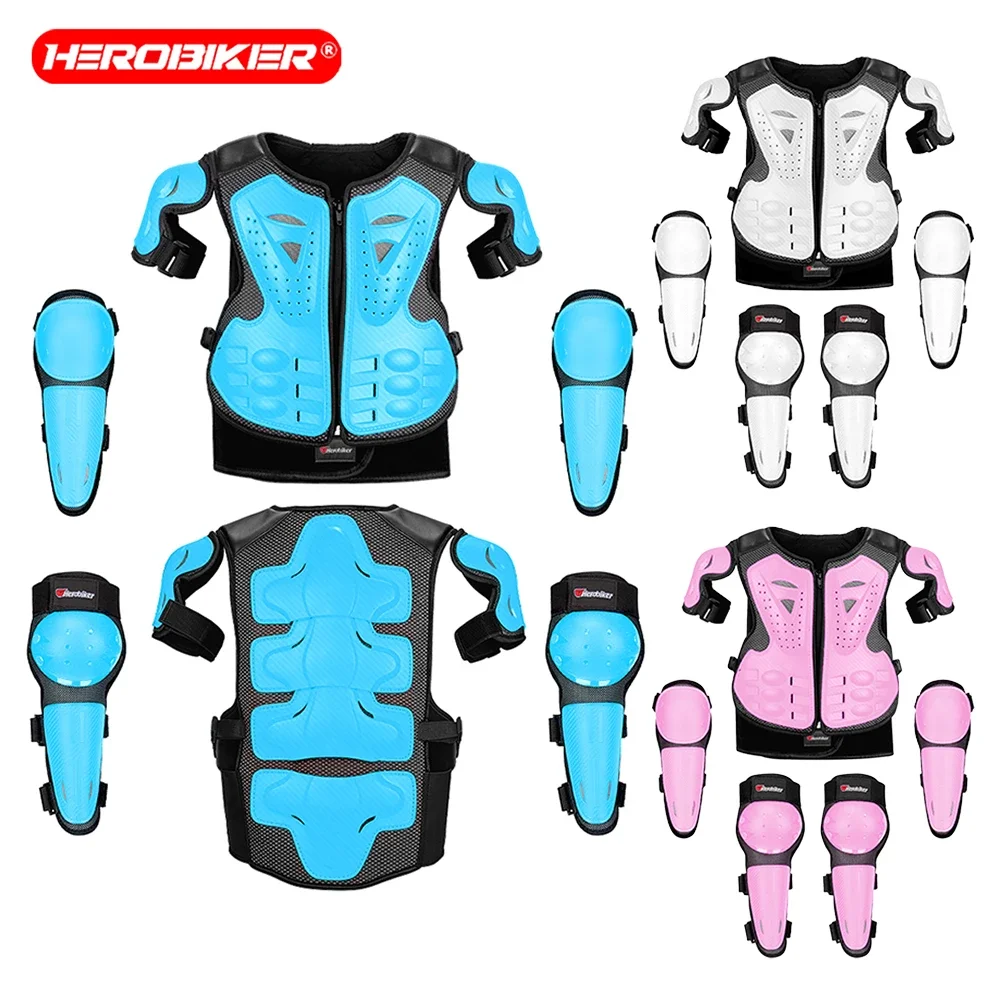 Suitable For 4-15 Year Old Children's Motorcycle Armor Anti Fall And Anti-collision Vest Children's Riding Knee And Elbow Pads