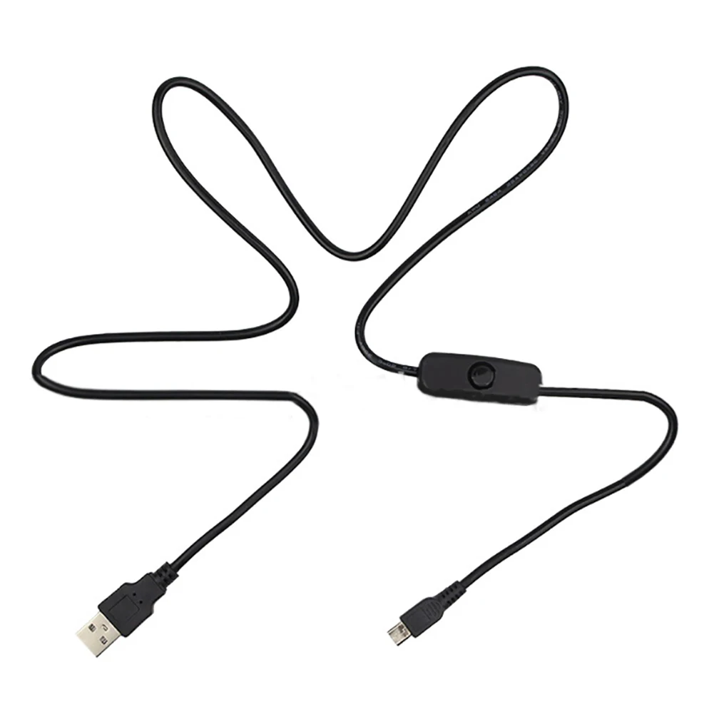 كابل USB إلى Micro USB 3A شاحن سلك الطاقة مع مفتاح تشغيل/إيقاف لـ Raspberry Pi #5
