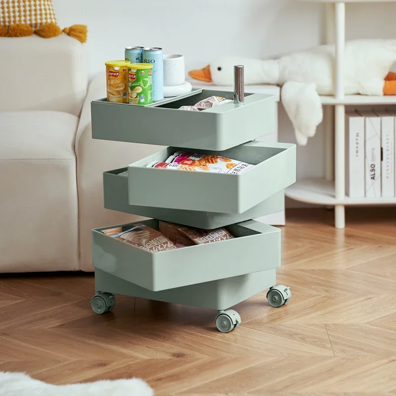 360 Rotating Bedside Storage Cabinet File Cabinet Storage Side Cabinet Office Ins Storage Multi-layer Side Table Movable