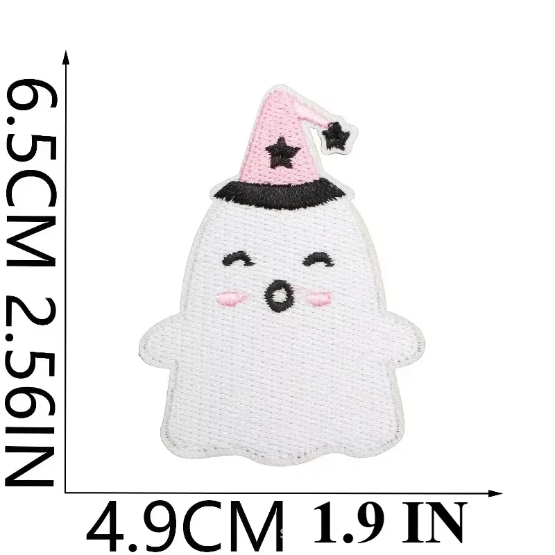 유령 자수 패치 천 할로윈 피아오 유령 패치 스티커 축제 분위기 드레스업 자수 라벨 호박 거미