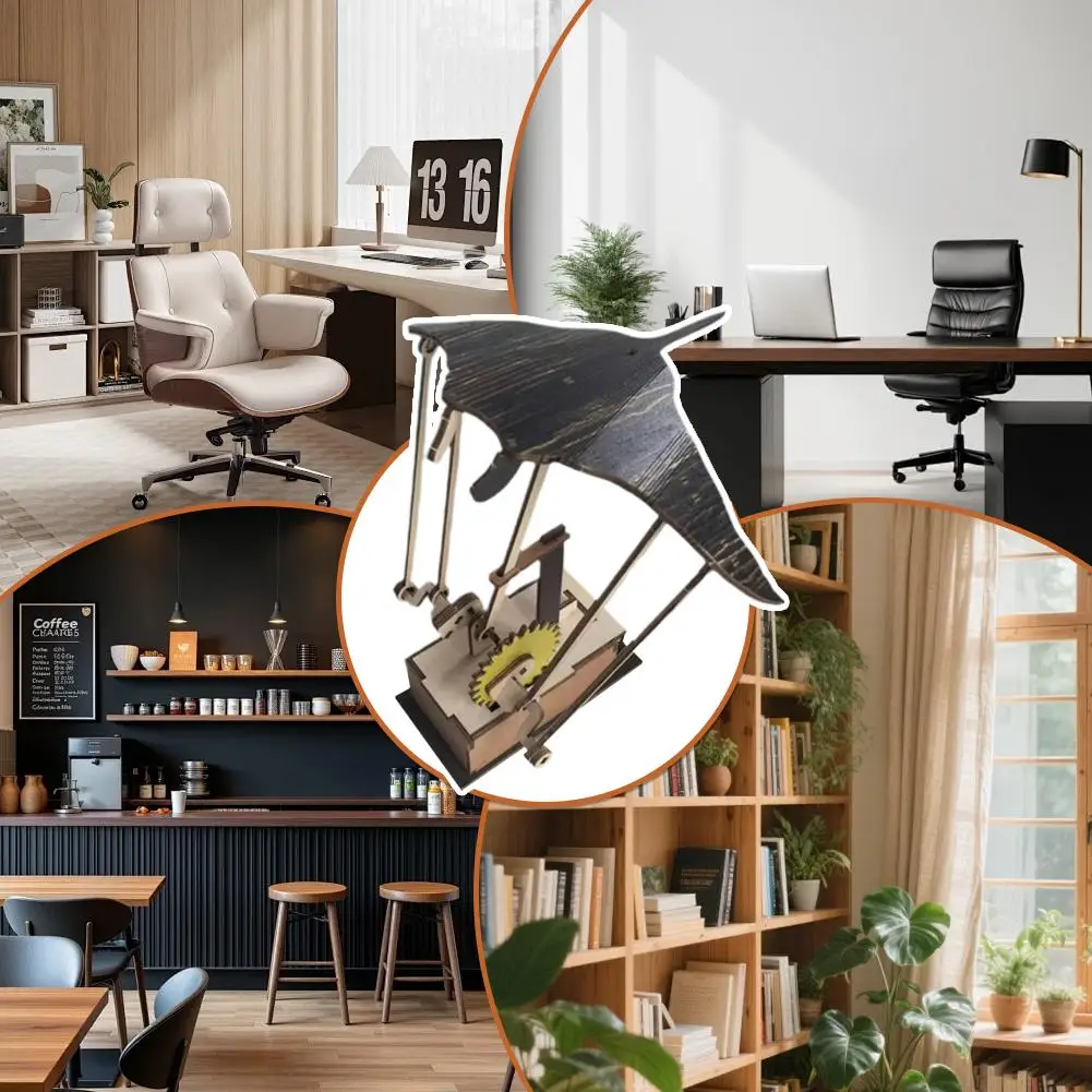Wooden Motorized Manta Ray Figurine Bionic Swimming Combining Movement Stillness Electric Manta Ray Ornament Toy