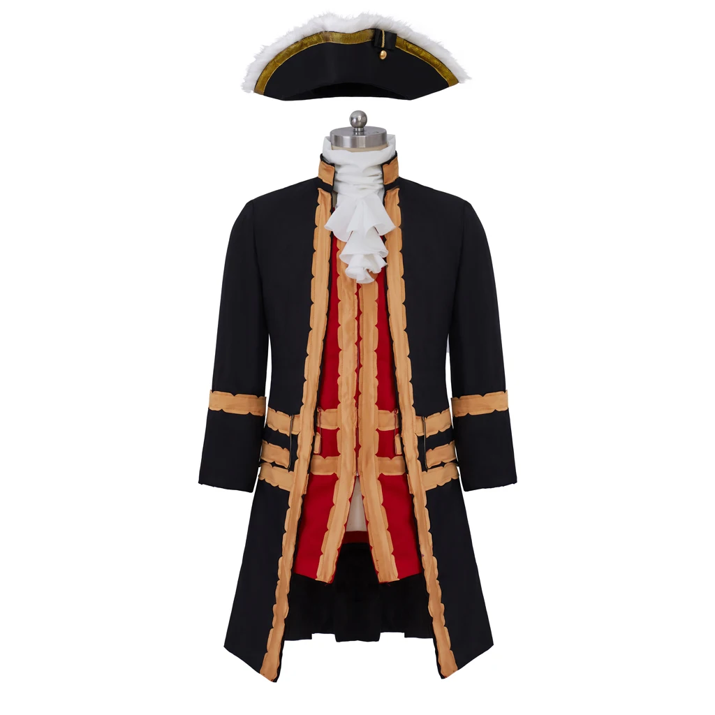 

Tudor Era King Costume Medieval Renaissance Court Noble Long Trench Vest Suits Theater Stage Performance Outfits Custom Made