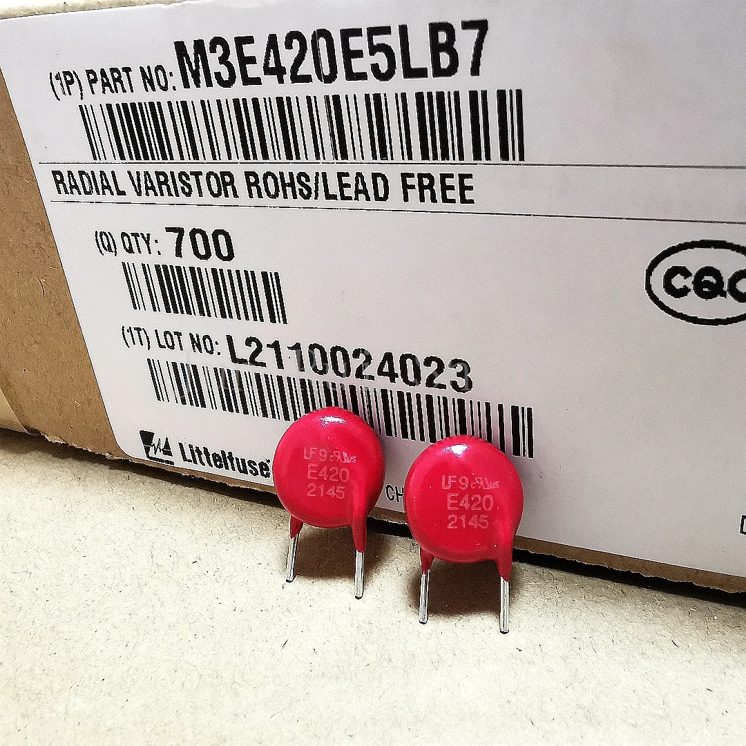 1/10PCS Original High Quality Litteifuse For M3E420E5LB7 E420 Red Varistor 6KV 3KA 5MM Rheostat AC420 DC560 MOV M3E420E5