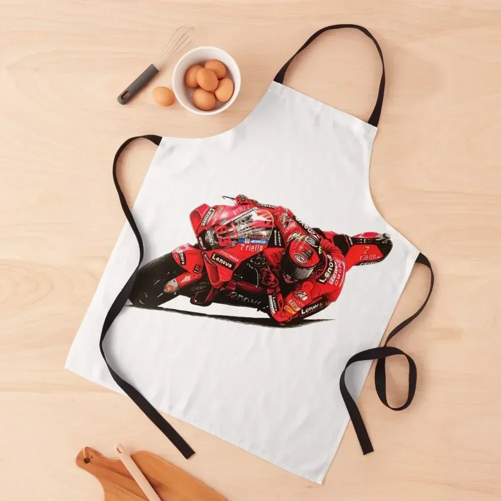 

Francesco Bagnaia Moto Racing Apron for women with pocket Kitchen And Home Items japanese woman Home Supplies Apron