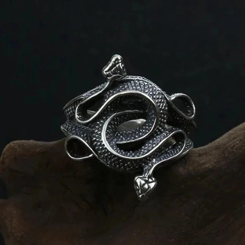 New Fashion Men Natural Born Killers Ring Snake Totem Rings Pharaoh's Snake Ring Hip Hop Punk Party Jewelry Wholesale