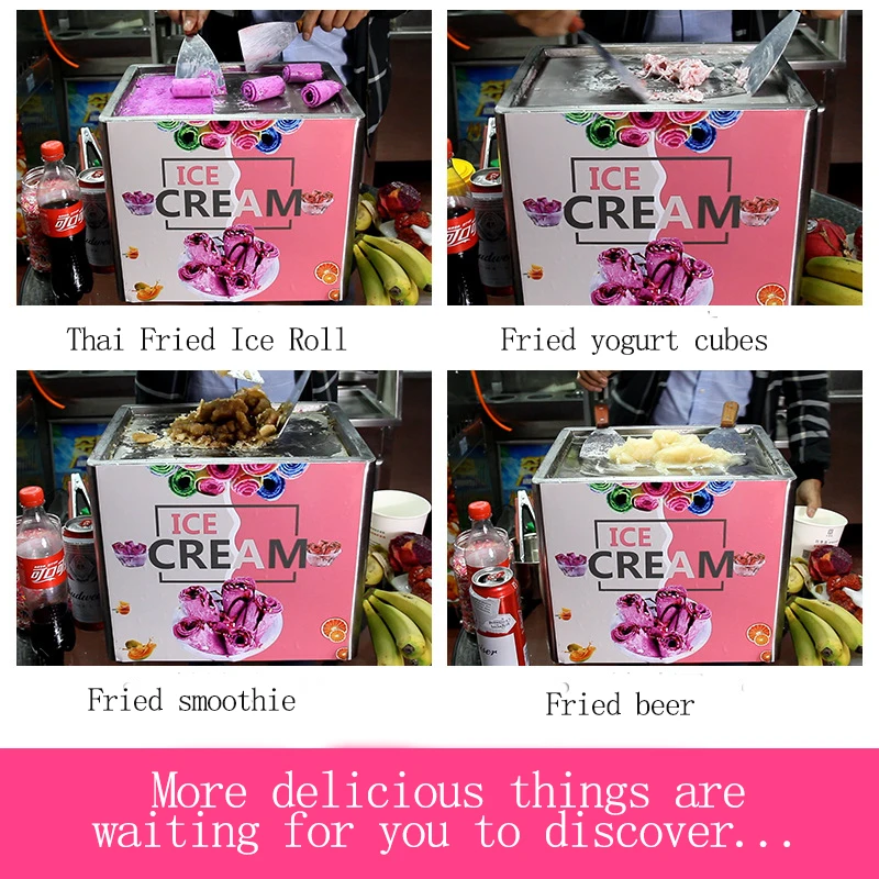 ยี่ห้อใหม่ทั้งเครื่องสแตนเลส Mini Mini Ice กระทะ Plug-ในครัวเรือน Diy Manual Ice กระทะ