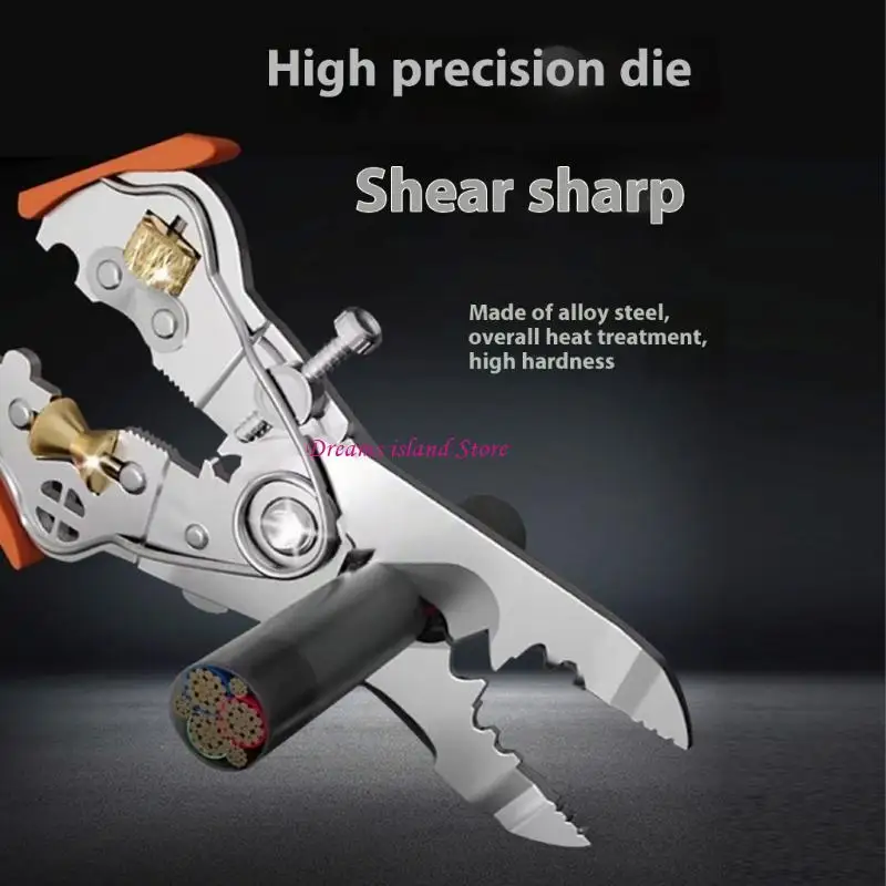 Strumento ergonomico da 10 in 1 stripper per cavi elettrici con bloccante sicurezza HX6C