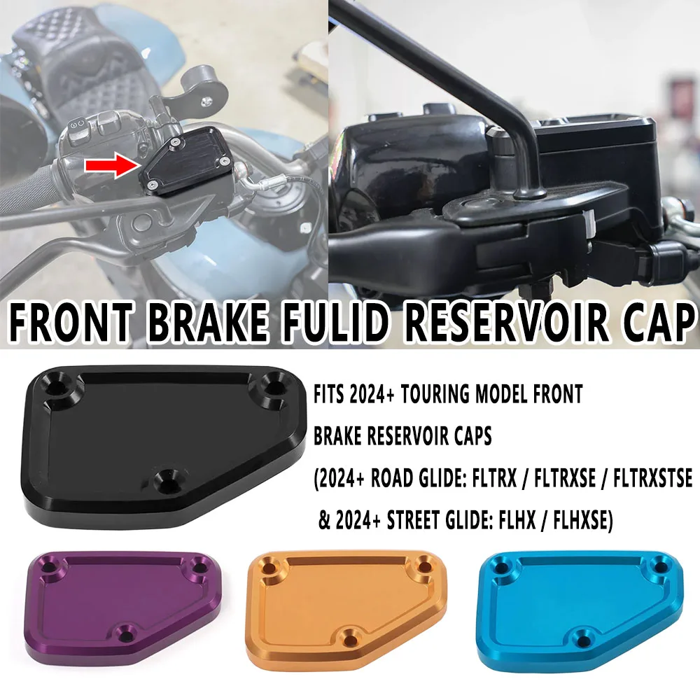 

Аксессуары для мотоциклов, крышка бачка передней тормозной жидкости для Harley Touring CVO Road Glide FLTRXSE Street Glide 2023 2024, новинка