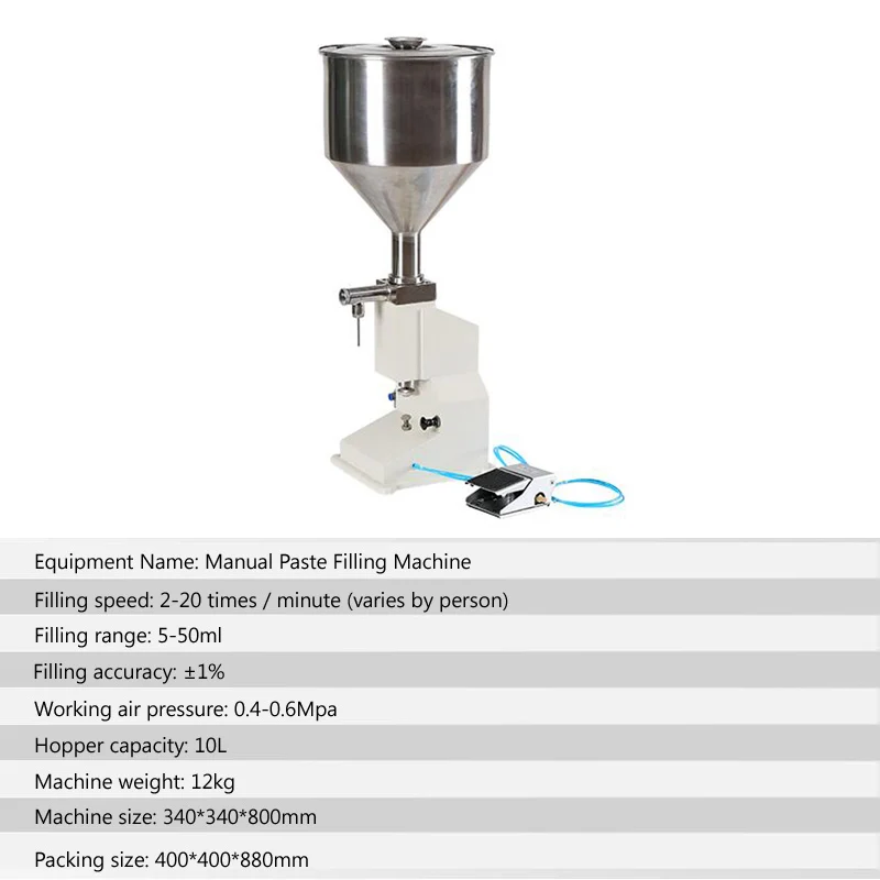 Honey Filling Machine Manual Liquid Paste Bottle Filler Cosmetic Cream Pasta Sauce Peanut Butter Food Packaging