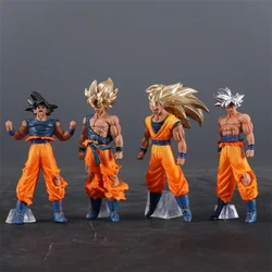 4pcs/set Dragon Ball Son Goku Figure Super Saiyan Goku Action Figures Pvc Statue Collection Model Toys Gifts