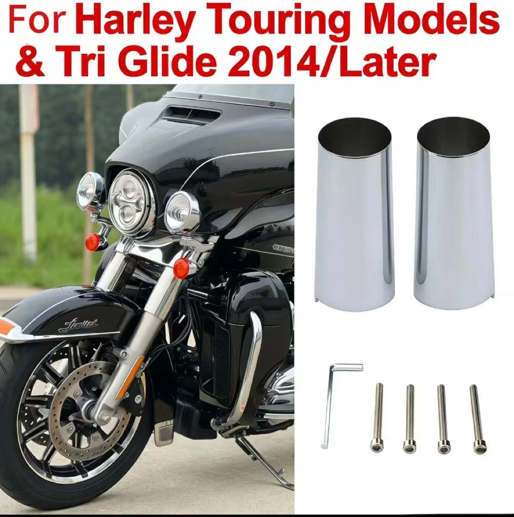 

Motorcycle Front Fork Boot Shock Slider Covers For Harley Touring Electra Street Tri Glide CVO FLHX FLHTK 2014-2025