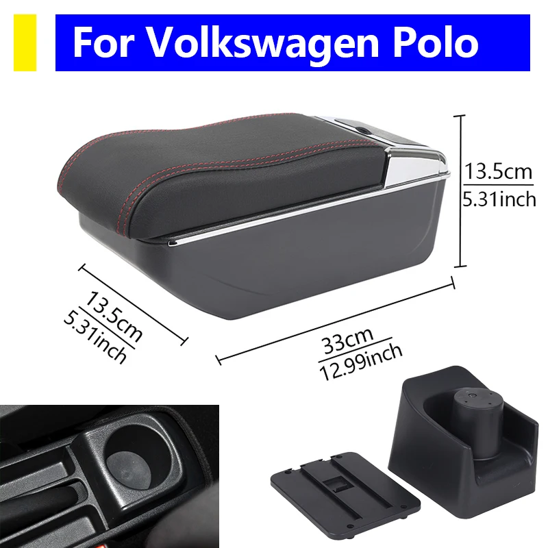 

Автозапчасти для Volkswagen Polo для VW POLO Mk5, ящик для хранения центральной консоли, подлокотник, органайзер для автомобильных принадлежностей 2012-2018