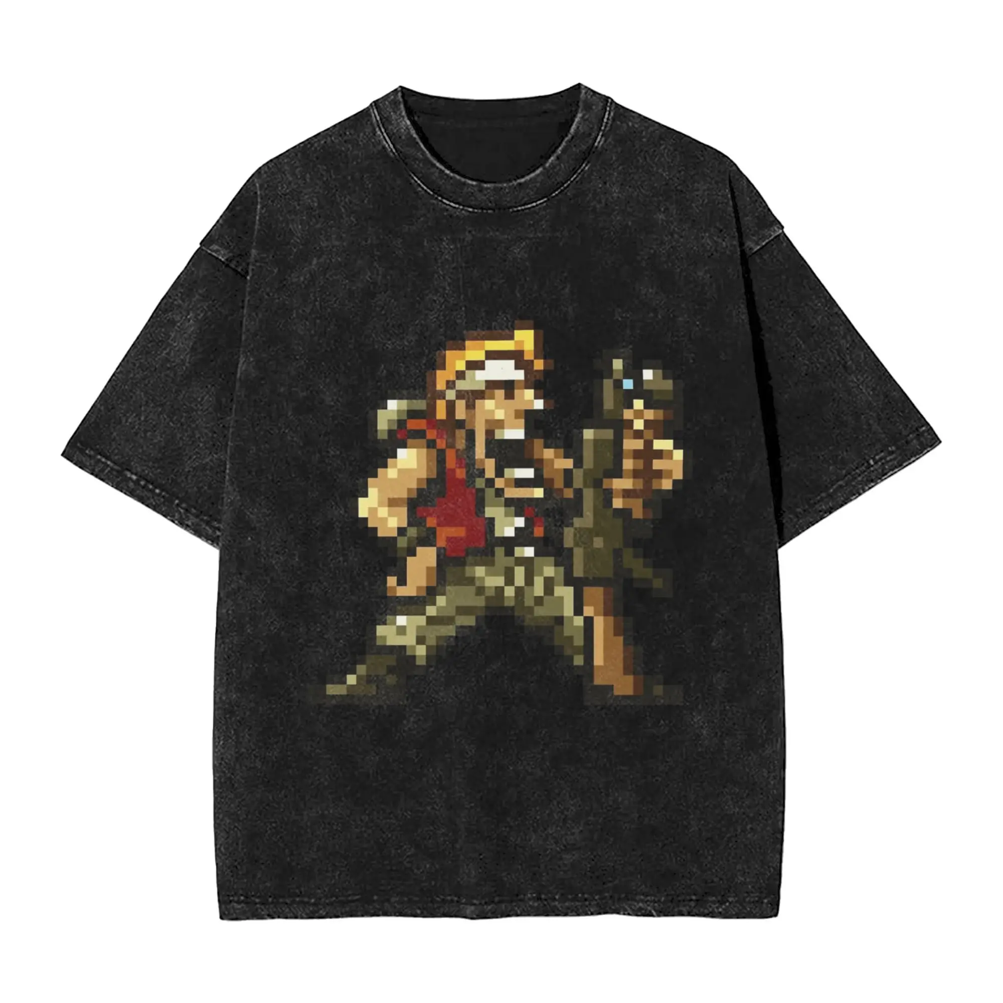 

Metal Slug Soldier Washed T Shirt Men video game Y2K Retro Cotton T Shirts Beach O Neck Hip Hop Tees Design Oversized Clothing