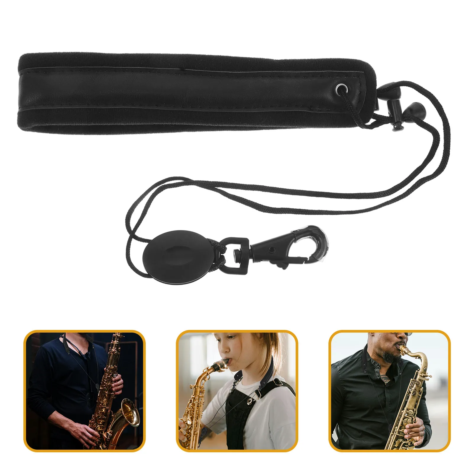 Correa ajustable para saxofón alto, arnés acolchado y cómodo para saxofones alto y tenor, correa para clarinete